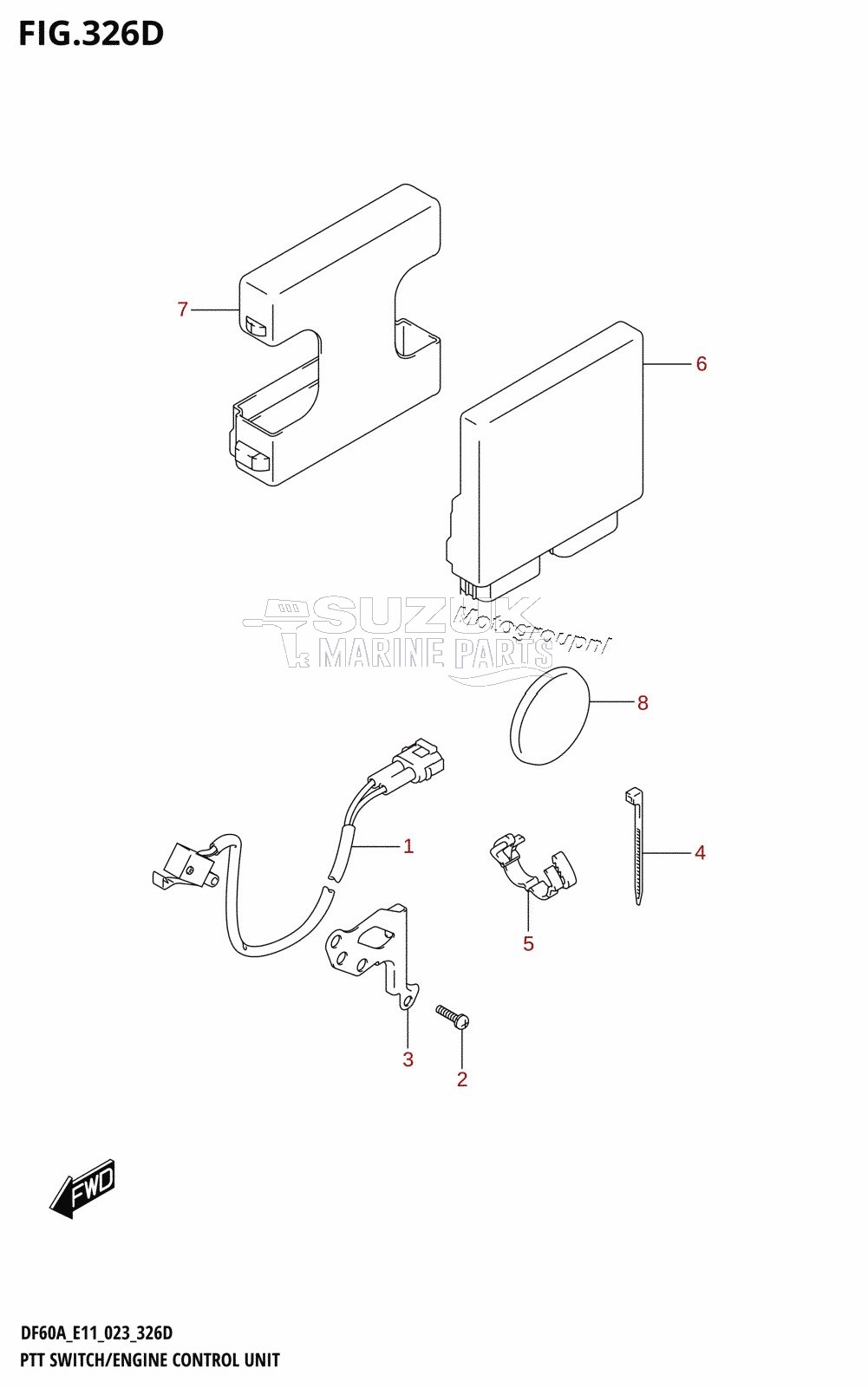 PTT SWITCH /​ ENGINE CONTROL UNIT ((DF40AQH,DF60AQH):023)