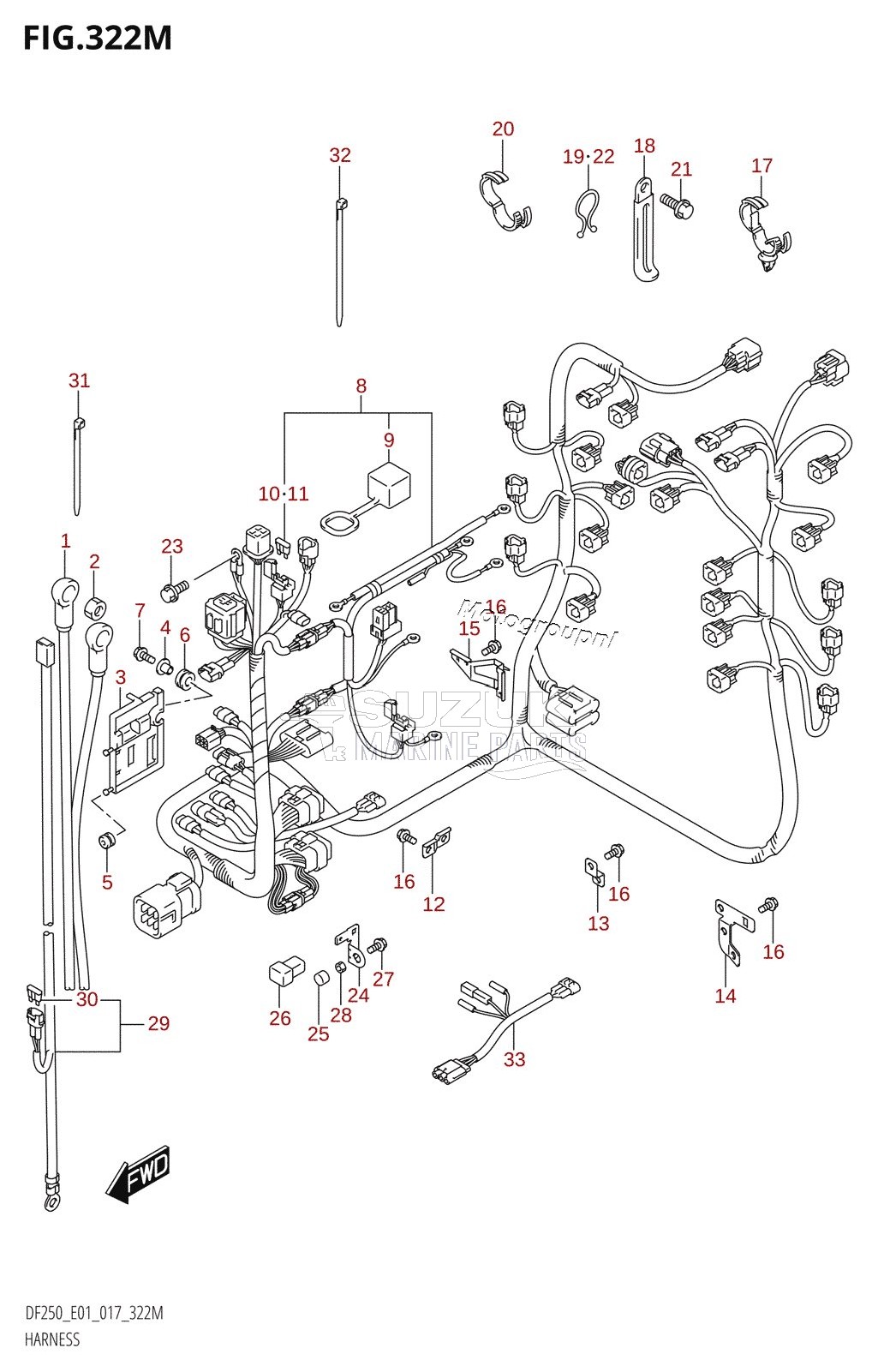 HARNESS (DF250Z:E40)