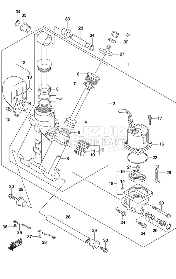 Trim Cylinder SS Model w/Transom (L)