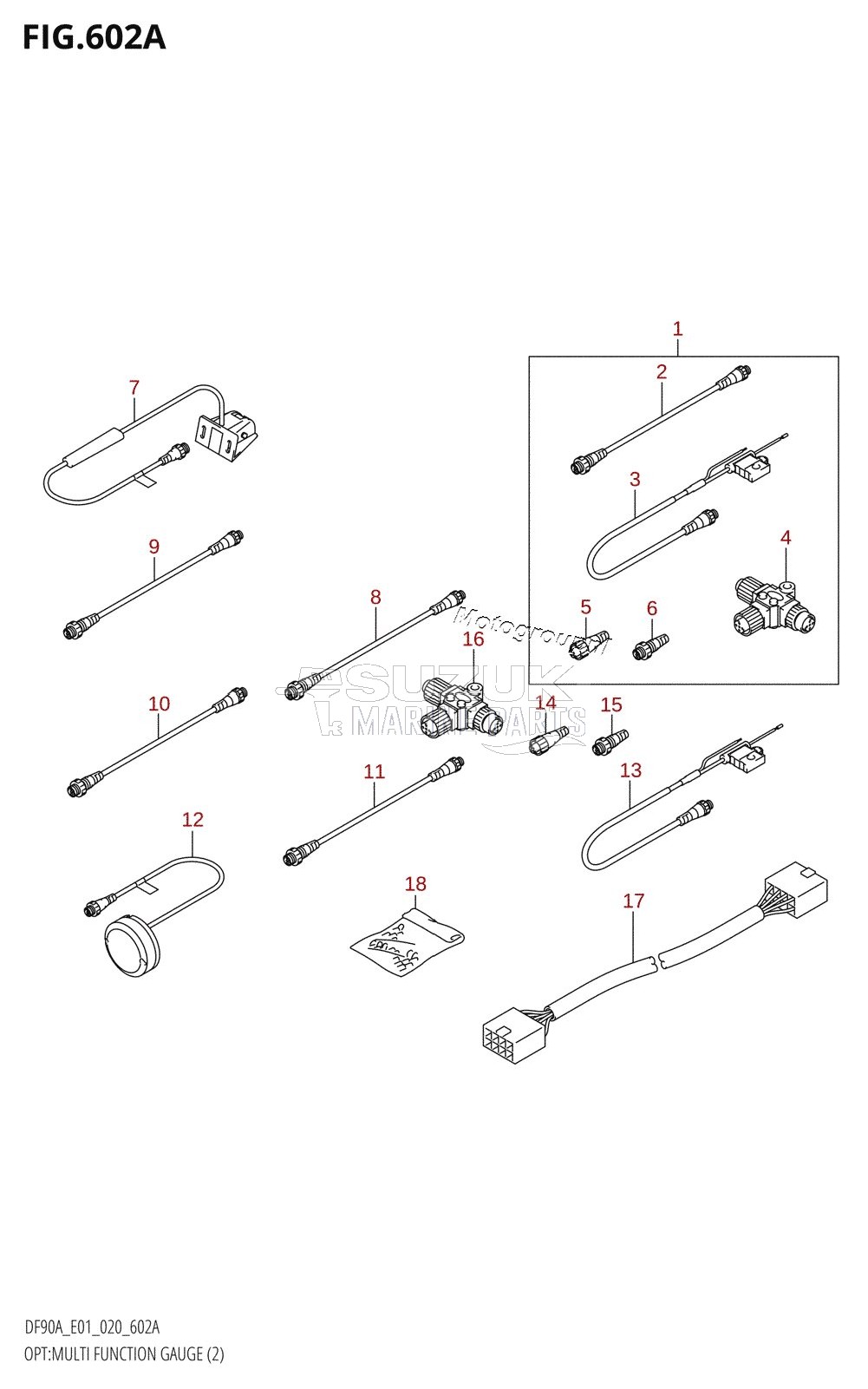 OPT:MULTI FUNCTION GAUGE (2) (DF70A,DF80A,DF90A,DF100B)