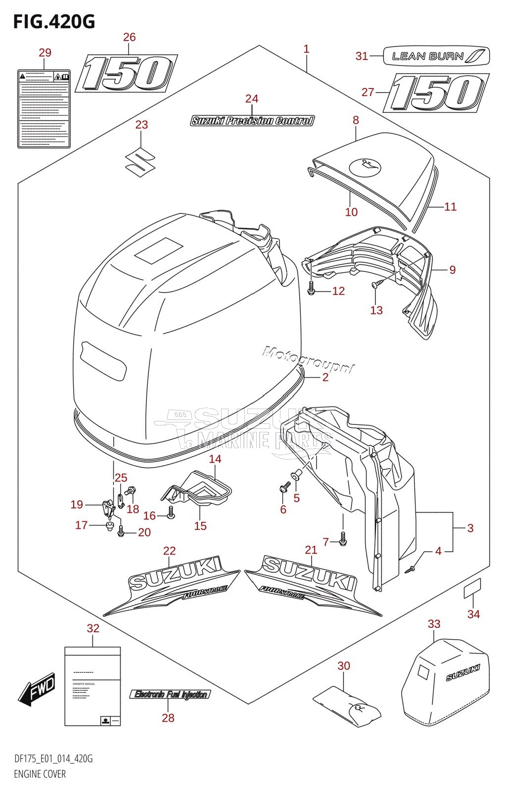 ENGINE COVER ((DF150TG,DF150ZG):E40)