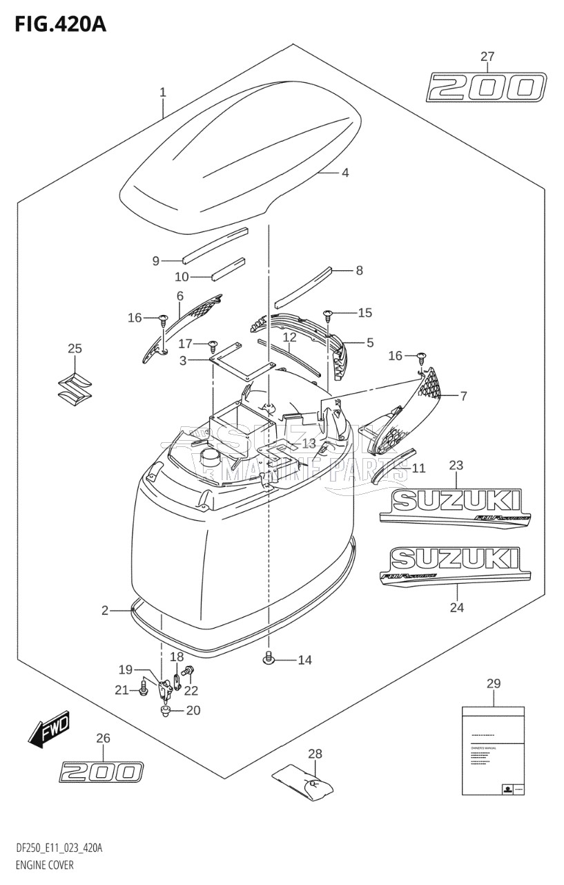 ENGINE COVER ((DF200T,DF200Z):020)