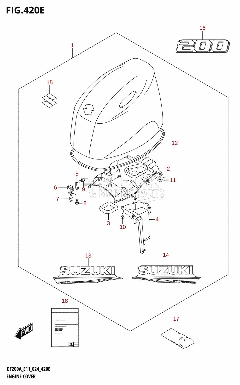 ENGINE COVER ((DF200AT,DF200AZ):(E11,E40))