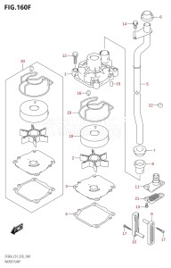 04004F-040001 (2020) 40hp E34-Italy (DF40AST) DF40A drawing WATER PUMP (DF50AVTH:E01,DF40ASVT)