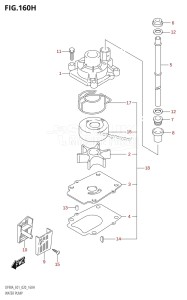 DF100B From 10004F-140001 (E01 E40)  2021 drawing WATER PUMP ((DF90A,DF90ATH,DF90AWQH):E40)