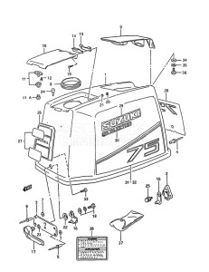 DT 75 drawing Engine Cover (1989 to 1994)