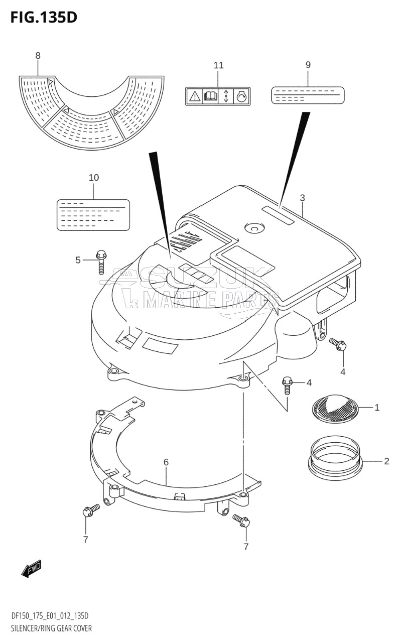 SILENCER / RING GEAR COVER (DF150Z:E40)