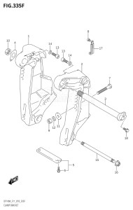 14003F-810001 (2018) 140hp E11 E40-Gen. Export 1-and 2 (DF140AT) DF140A drawing CLAMP BRACKET (DF140AT:E40,DF140AZ:E40)