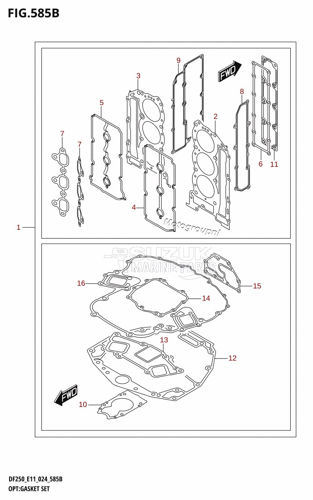 OPT:GASKET SET (DF250ST)