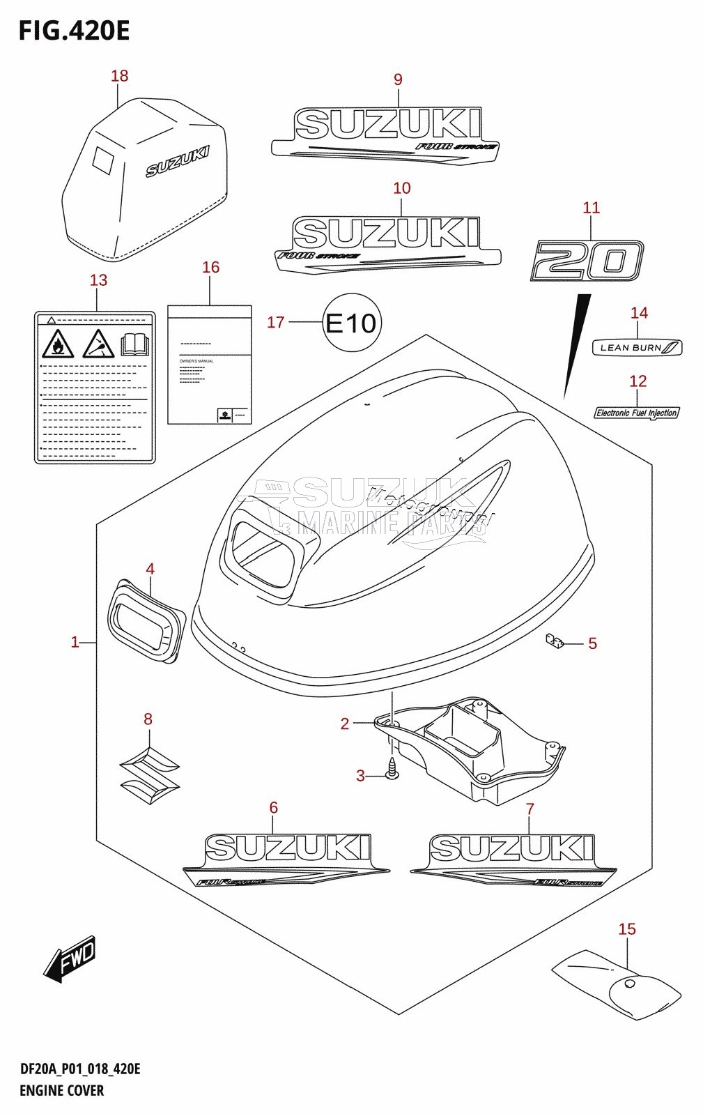 ENGINE COVER (DF20A:P01,DF20AR)