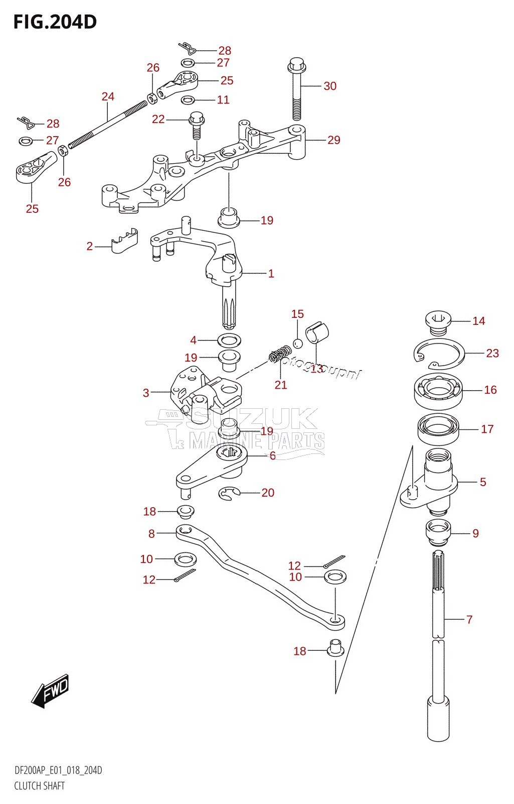 CLUTCH SHAFT (DF200AP:E40)