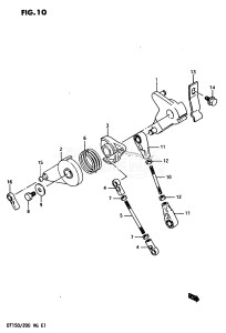 DT150 From 15001-601001 till 602891 ()  1986 drawing THROTTLE LINK