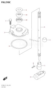 DF140AZ From 14003Z-610001 (E11 E40)  2016 drawing SHIFT ROD (DF115AT:E40)