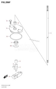 DF225T From 22503F-510001 (E03)  2015 drawing CLUTCH ROD (DF250Z:E03)