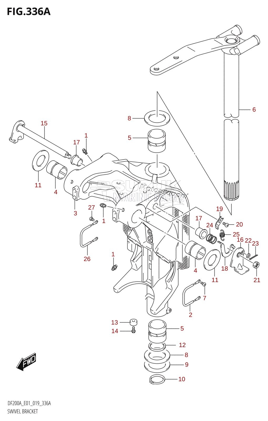 SWIVEL BRACKET (DF200AT,DF175AT,DF175AZ,DF150AT,DF150AZ)