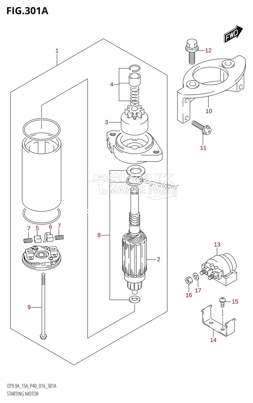 STARTING MOTOR (DT15A:P40)