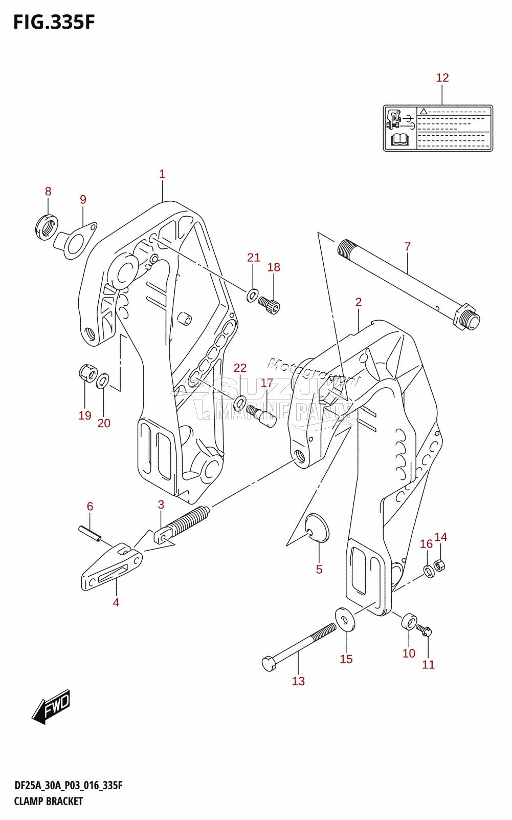 CLAMP BRACKET (DF30AT:P03)