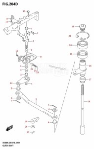 DF200A From 20003F-610001 (E03 E40)  2016 drawing CLUTCH SHAFT (DF200AZ:E40)