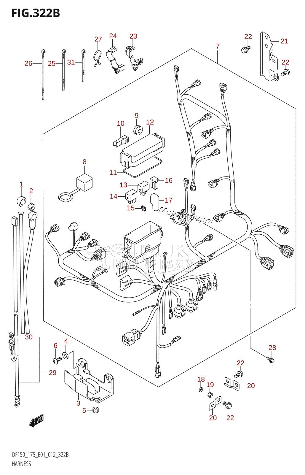 HARNESS (DF150T:E40)