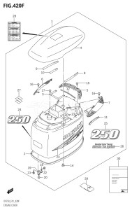 20001Z-880001 (2008) 200hp E01 E40-Gen. Export 1 - Costa Rica (DF200WZK8  DF200ZK8) DF200Z drawing ENGINE COVER ((DF250T,DF250Z):(K10,011))