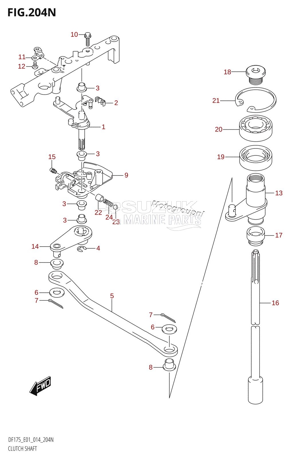 CLUTCH SHAFT (DF175Z:E01)