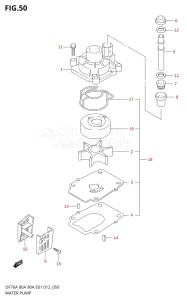 08002F-310001 (2013) 80hp E40-Costa Rica (DF80A) DF80A drawing WATER PUMP (DF70A E40)