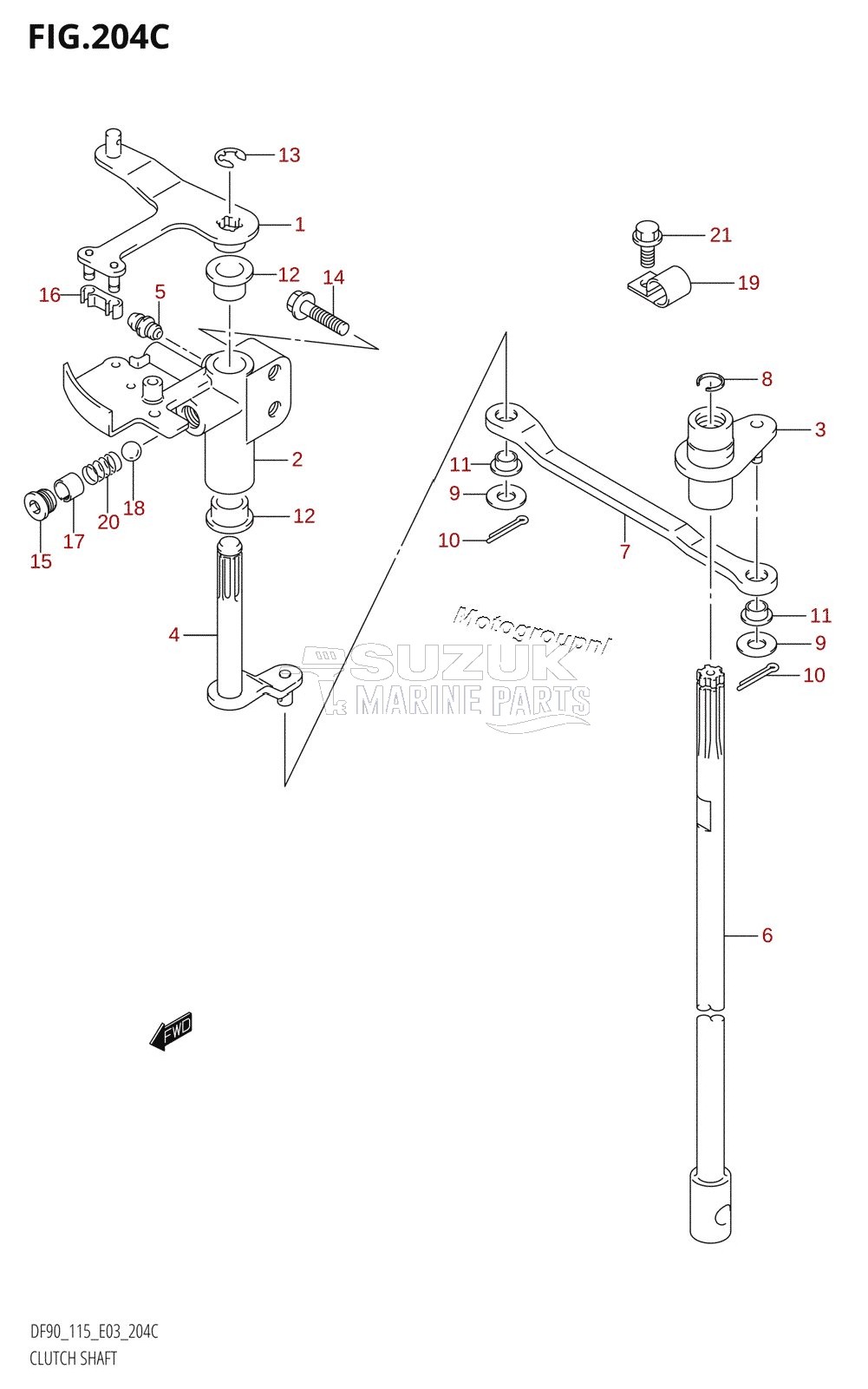 CLUTCH SHAFT (K6,K7,K8,K9,K10,011)