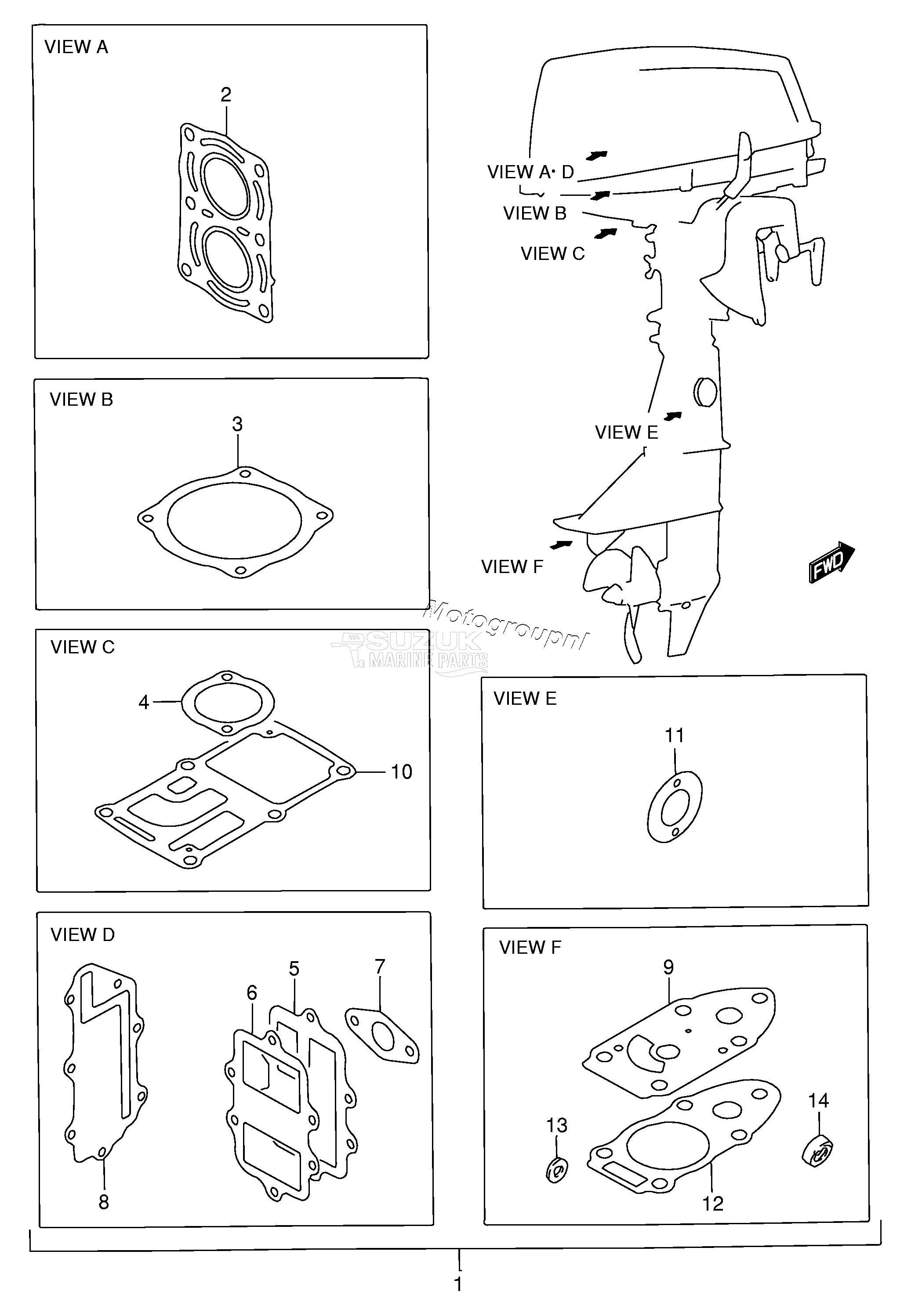 OPTIONA : GASKET SET (DT5 ~MODEL:94)