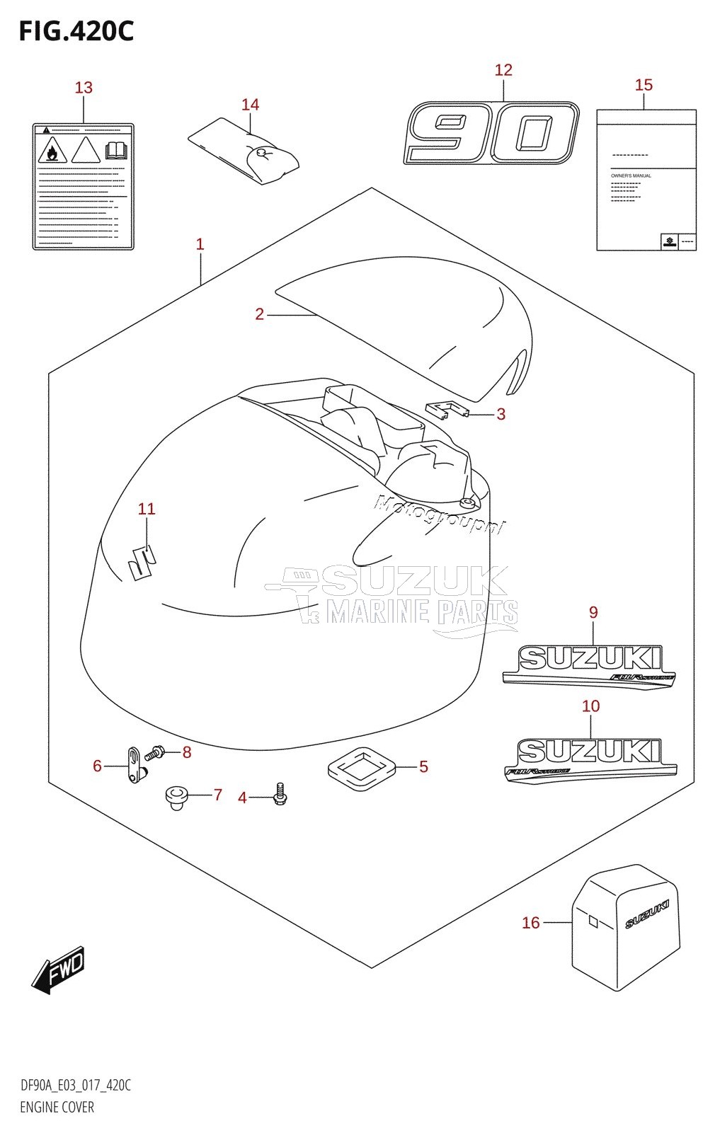 ENGINE COVER (DF90A:E03)