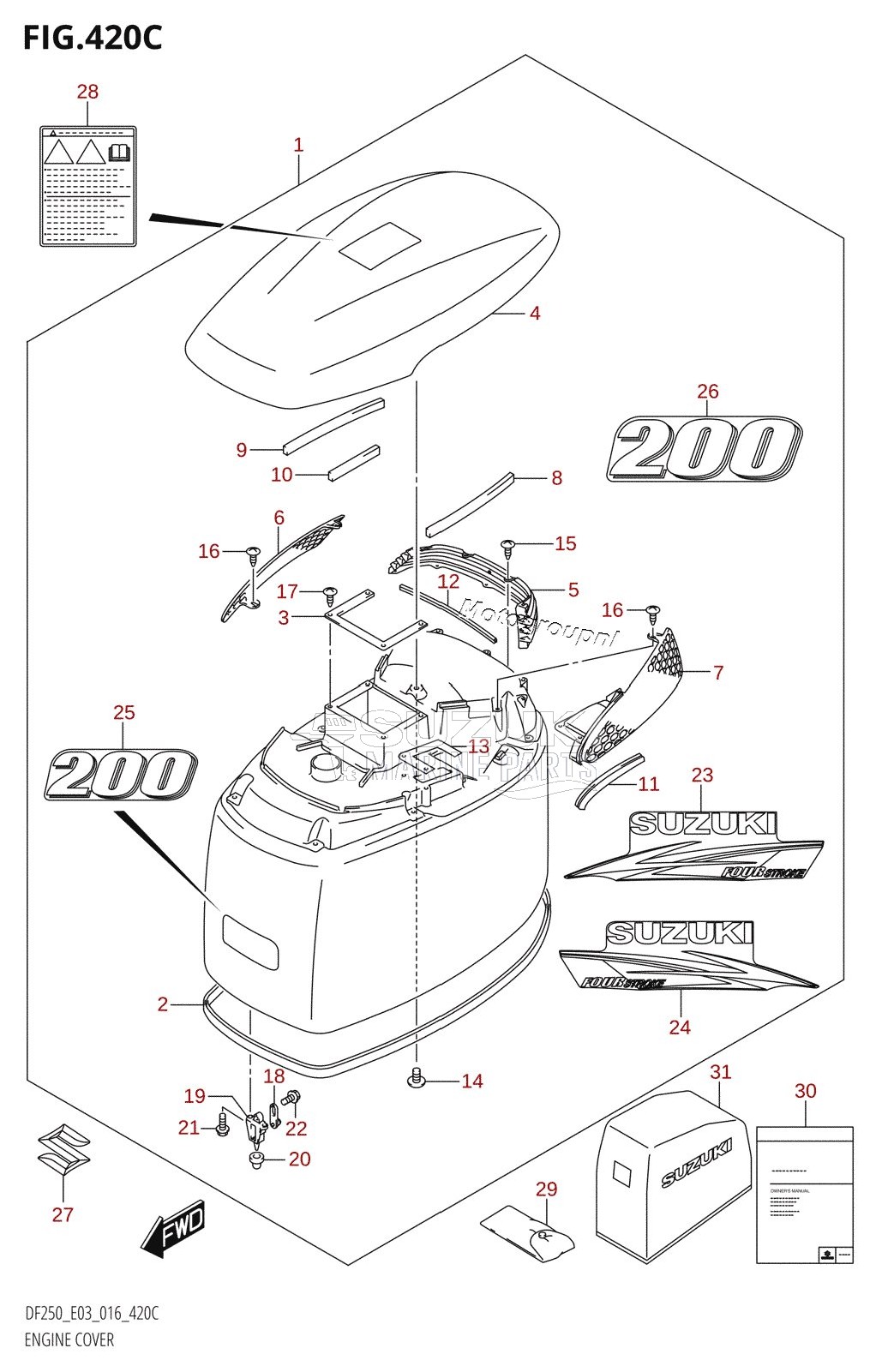 ENGINE COVER (DF200Z:E03)