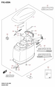 DF250 From 25003F-040001 (E01 E03 E40)  2020 drawing ENGINE COVER ((DF200T,DF200Z):020)