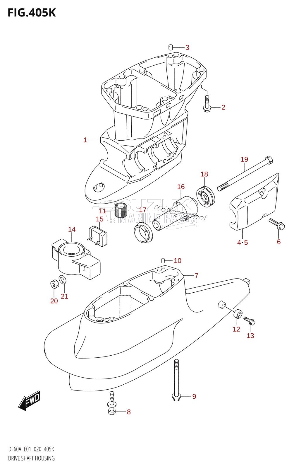 DRIVE SHAFT HOUSING (DF60AVTH:E40)