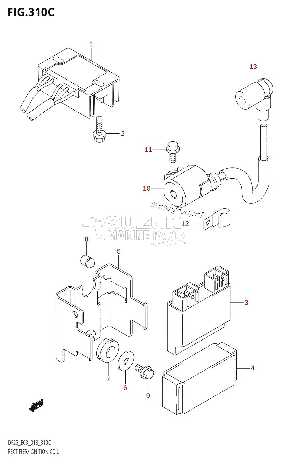 RECTIFIER /​ IGNITION COIL (DF25Q:E03)