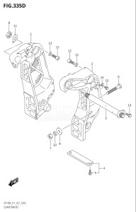 11503Z-040001 (2020) 115hp E11 E40-Gen. Export 1-and 2 (DF115AZ) DF115AZ drawing CLAMP BRACKET (DF115AT:E40,DF115AZ:E40)