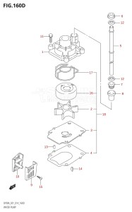 07003F-410001 (2014) 70hp E01 E40-Gen. Export 1 - Costa Rica (DF70A  DF70ATH) DF70A drawing WATER PUMP (DF70ATH:E40)