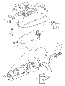 00991 F-971001- (1999) 9.9hp - (DF9.9(A,R,AR)S X) DF9.9(A,R,A)S X drawing GEAR CASE