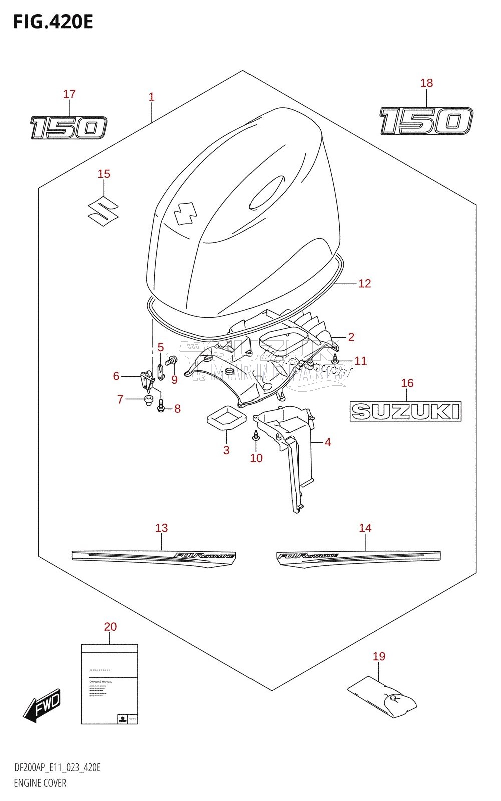 ENGINE COVER (DF150AP:020)