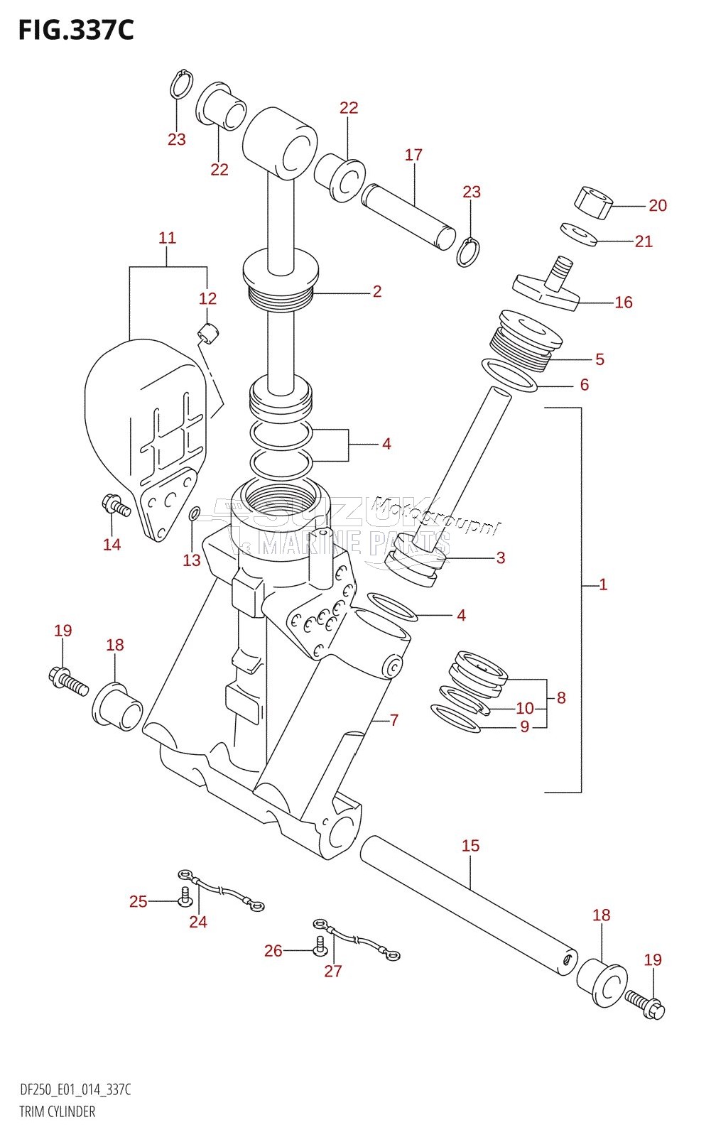 TRIM CYLINDER (DF200T:E40)