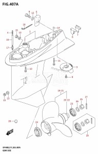 DF140BT From 14005F-440001 (E11 - E40)  2024 drawing GEAR CASE ((DF140BT,DF115BT,DF100C):(E01,E11))