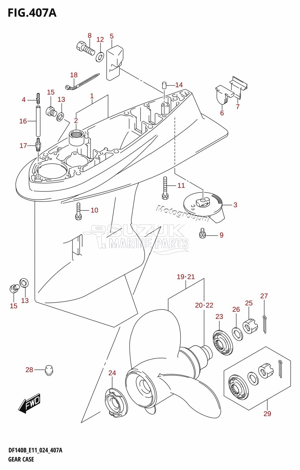 GEAR CASE ((DF140BT,DF115BT,DF100C):(E01,E11))