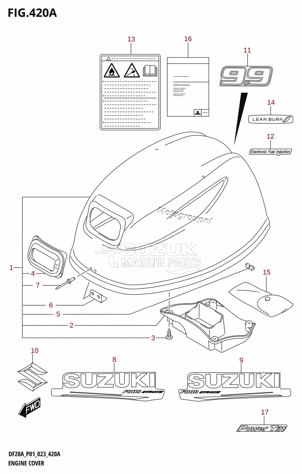 ENGINE COVER ((DF9.9B,DF9.9BR,DF9.9BT,DF9.9BTH):020)