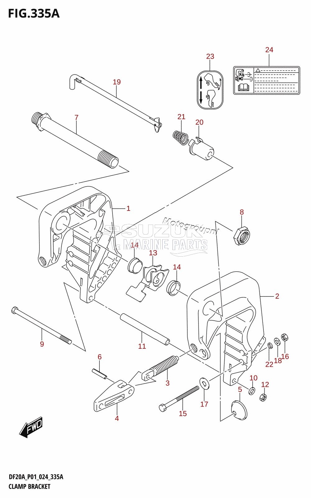 CLAMP BRACKET ((DF9.9B,DF15A,DF20A):P01)