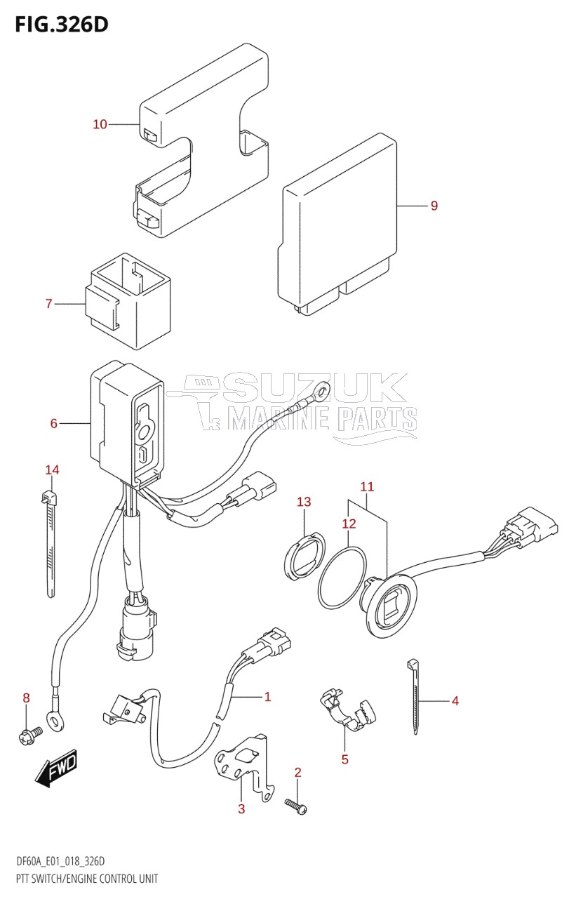 PTT SWITCH / ENGINE CONTROL UNIT (DF50A:E01,DF50ATH:E01)