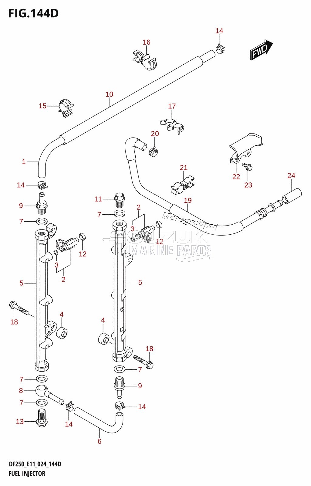 FUEL INJECTOR ((DF200T,DF200Z,DF225T,DF225Z,DF250T,DF250Z):E40)