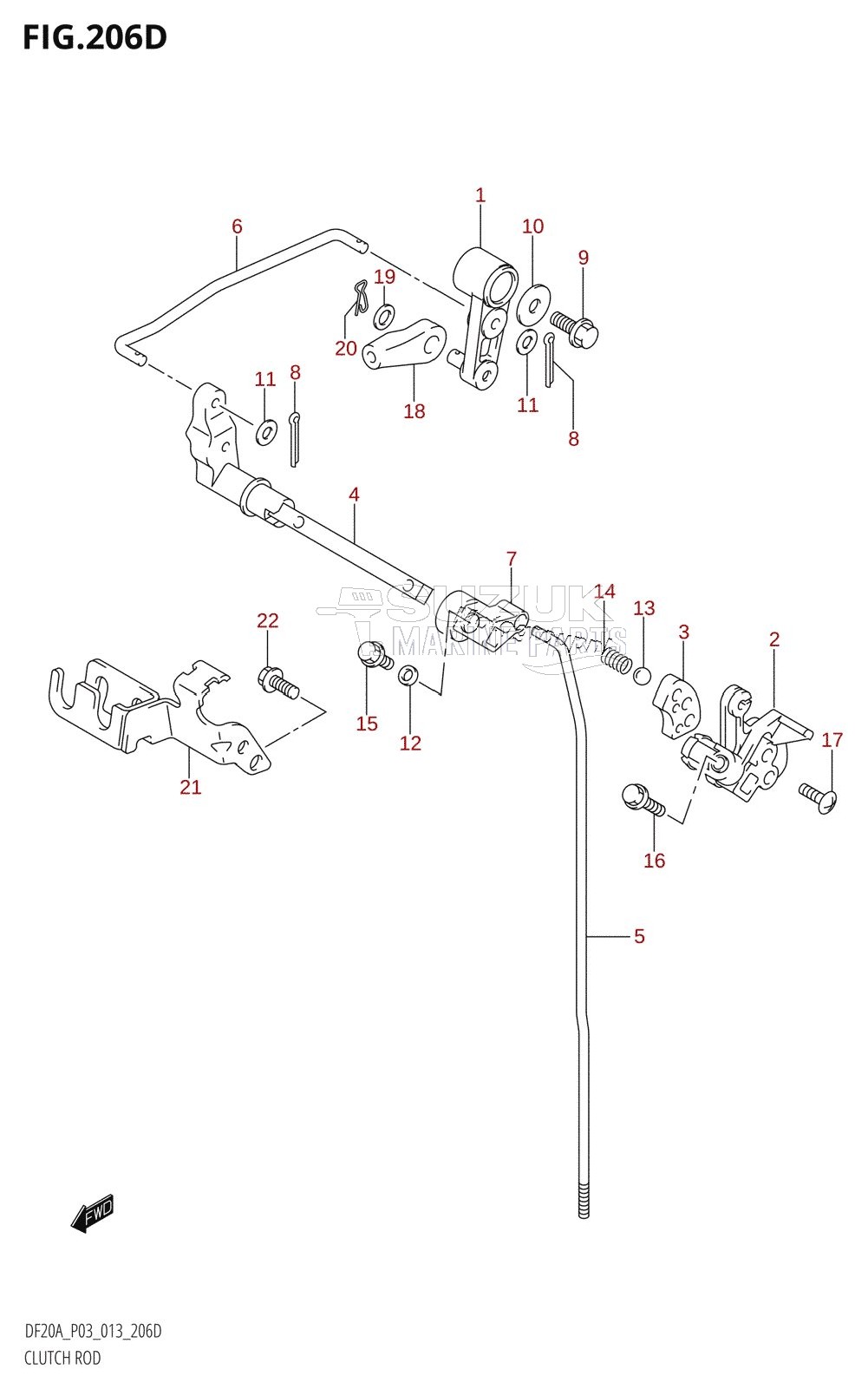 CLUTCH ROD (DF15AR:P03)