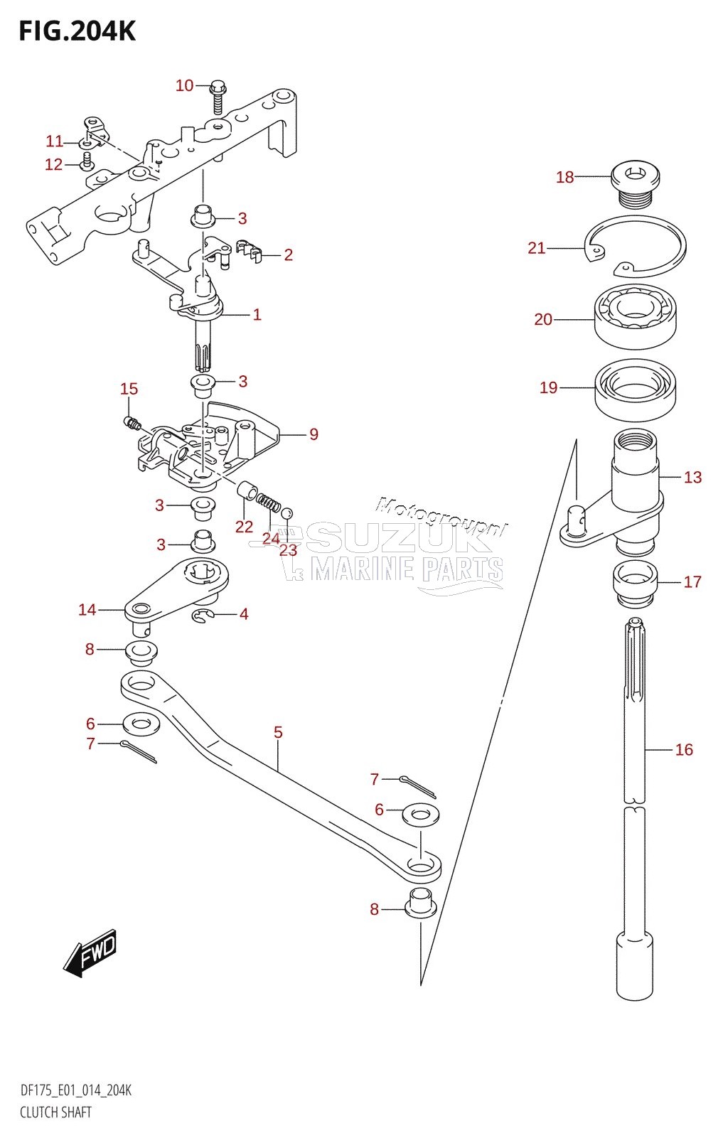 CLUTCH SHAFT (DF175T:E40)