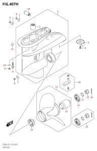 06002F-610001 (2016) 60hp E01 E40-Gen. Export 1 - Costa Rica (DF60A  DF60AQH  DF60ATH) DF60A drawing GEAR CASE (DF60A:E40)