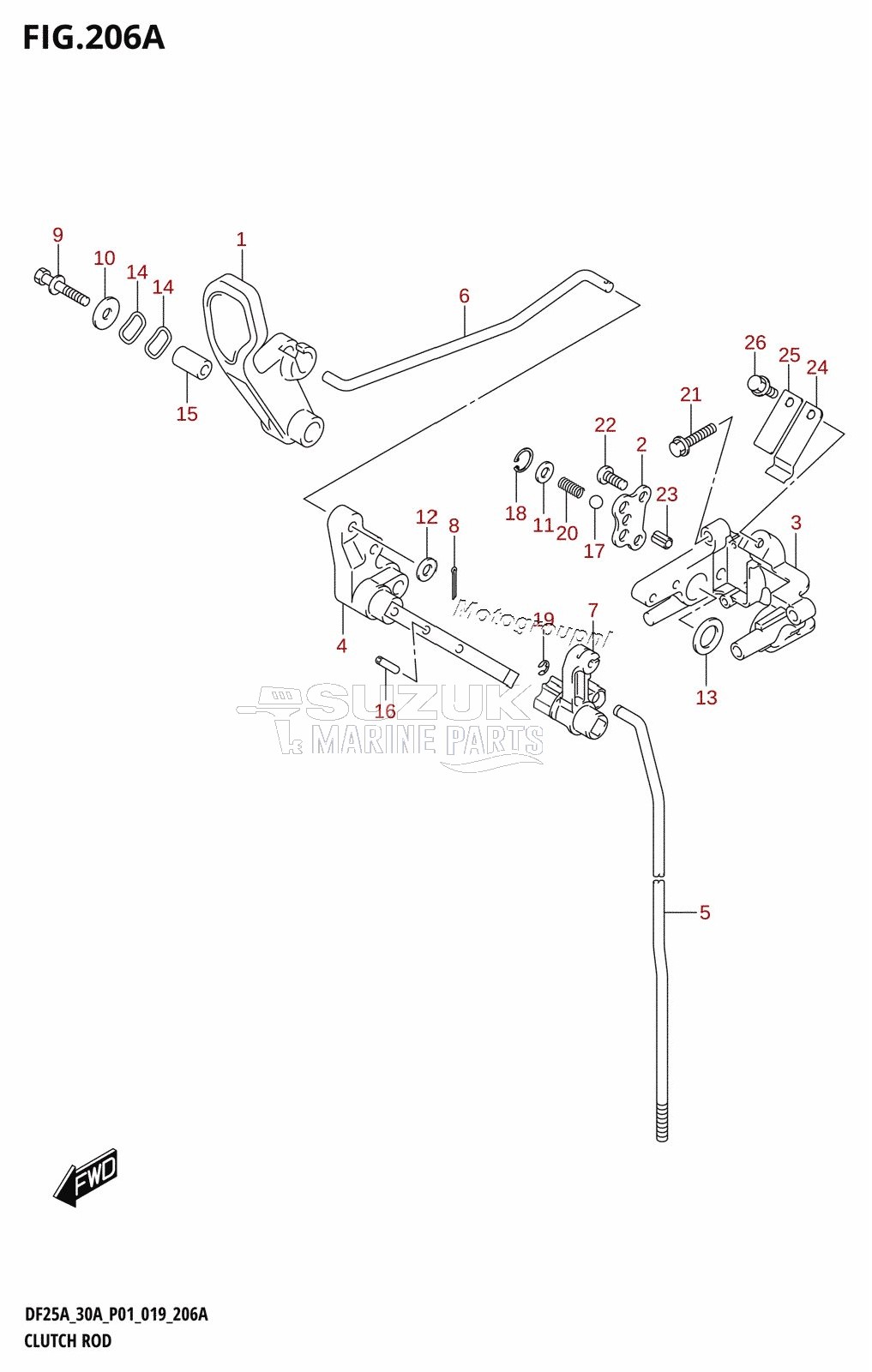 CLUTCH ROD (DF25A,DF25ATH,DF30A,DF30ATH)