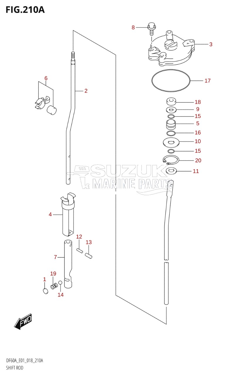 SHIFT ROD (DF50AVT,DF50AVTH)