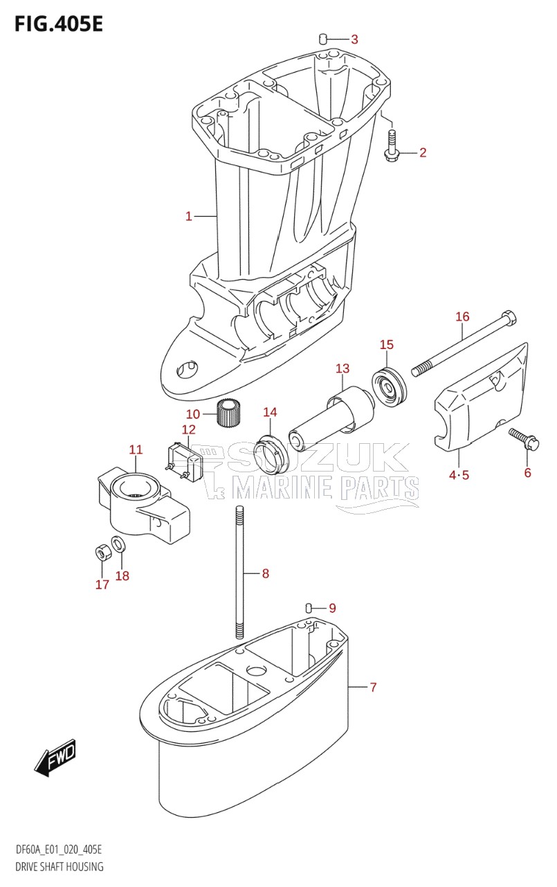 DRIVE SHAFT HOUSING (DF60AQH:E40)